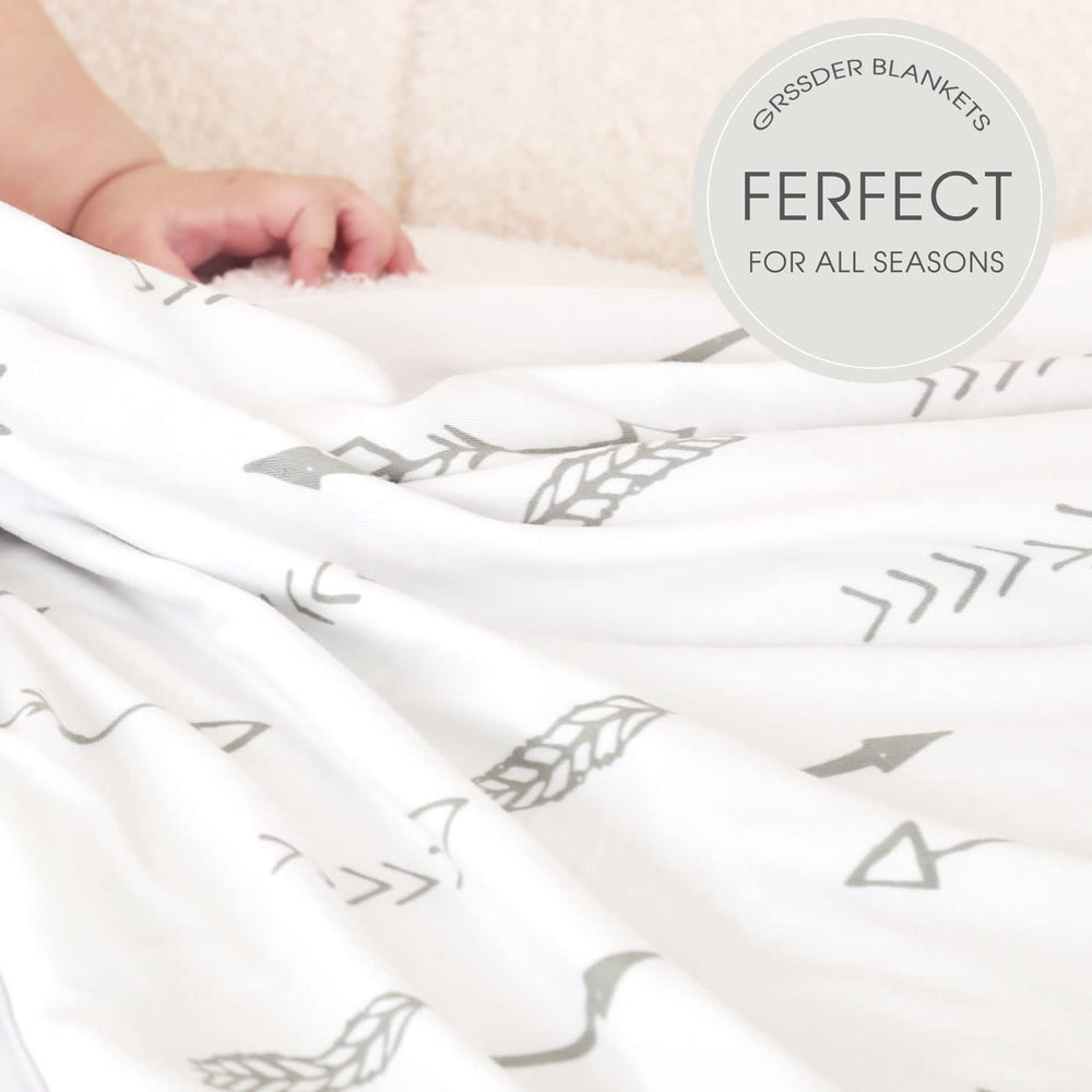 GRSSDER easy-care blanket shown as machine-washable and durable.
