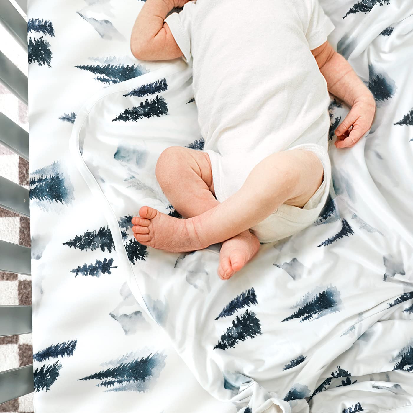 GRSSDER forest pattern blanket in wash photo shows machine washable durability