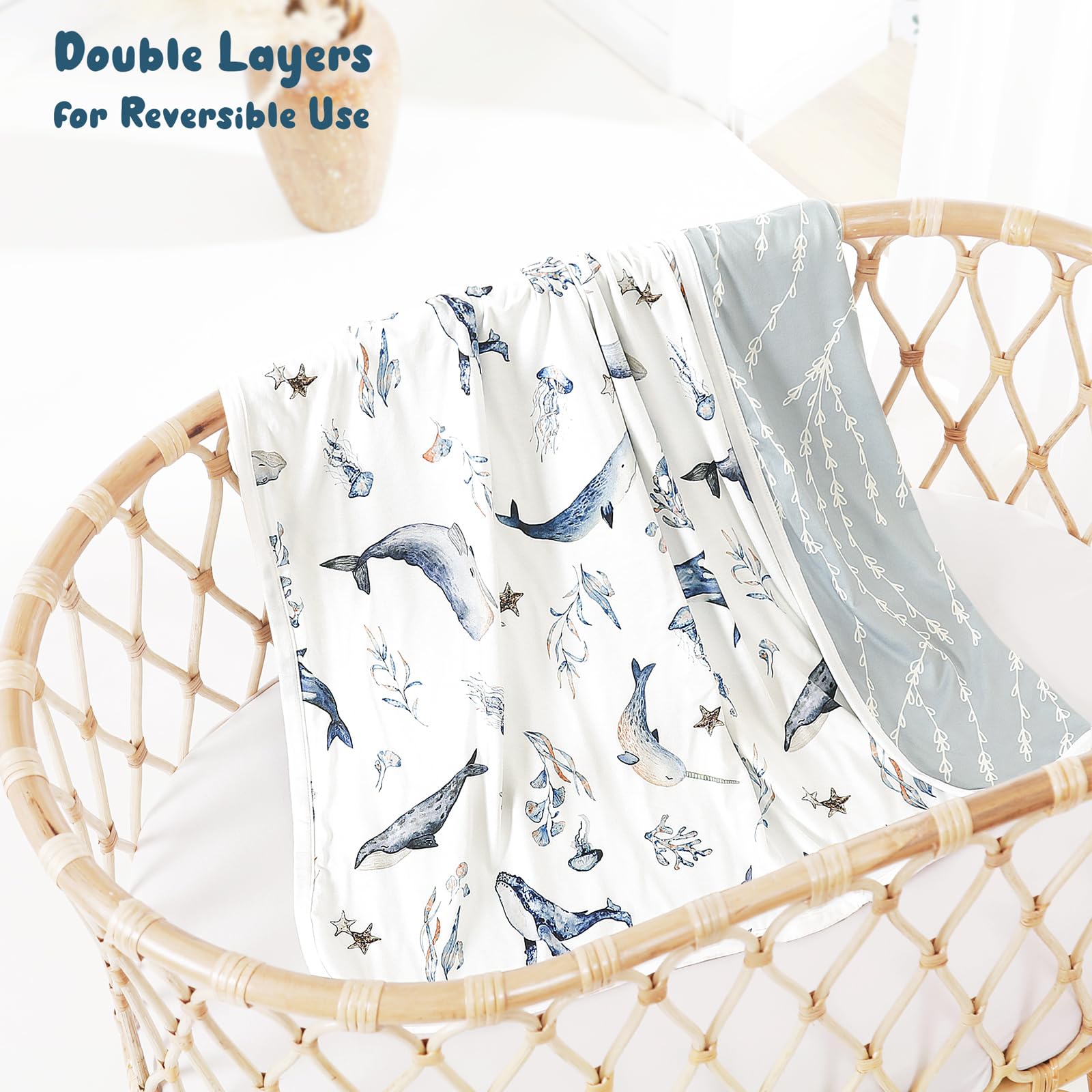 GRSSDER blanket grows with baby from swaddle to toddler-sized comfort.