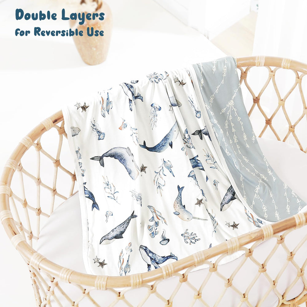 GRSSDER blanket grows with baby from swaddle to toddler-sized comfort.