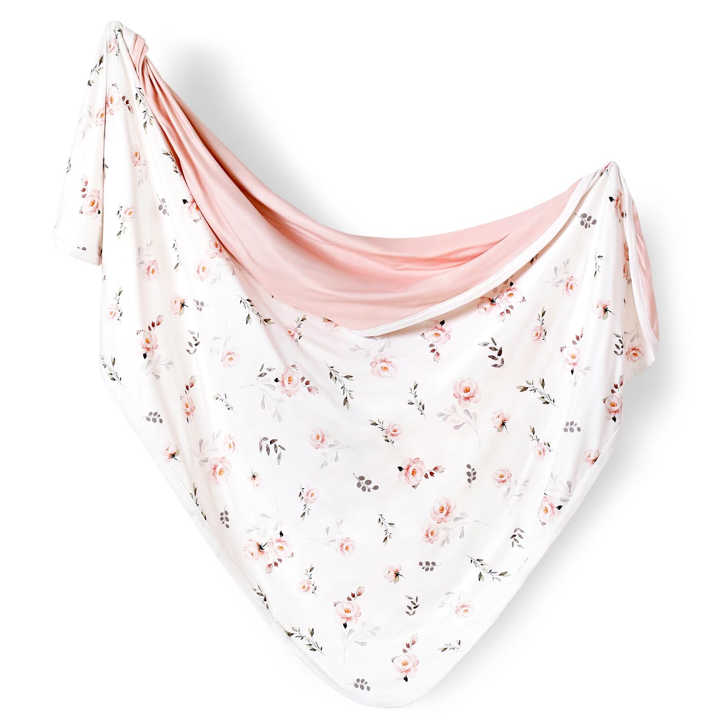 GRSSDER jersey-knit baby blanket pink-rose provides a gentle touch for newborn skin.