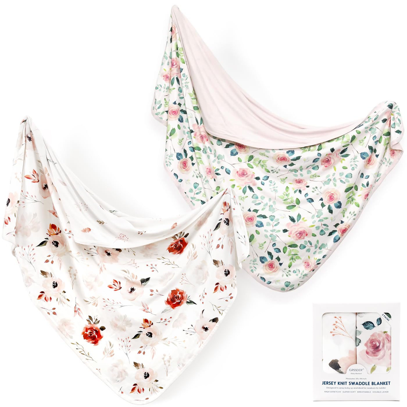 GRSSDER baby blanket orange-rose swaddle provides cozy warmth for newborns.