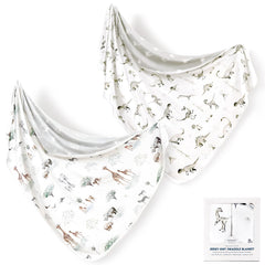 GRSSDER baby blanket swaddle with dinosaurs closeup for cozy naps