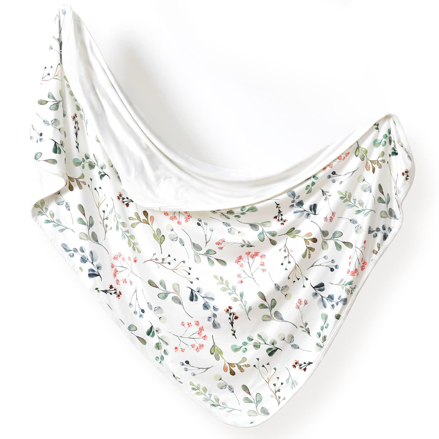 GRSSDER watercolor leaves blanket front view delivering cozy baby comfort.