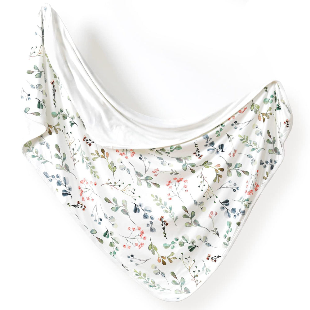GRSSDER watercolor leaves blanket front view delivering cozy baby comfort.