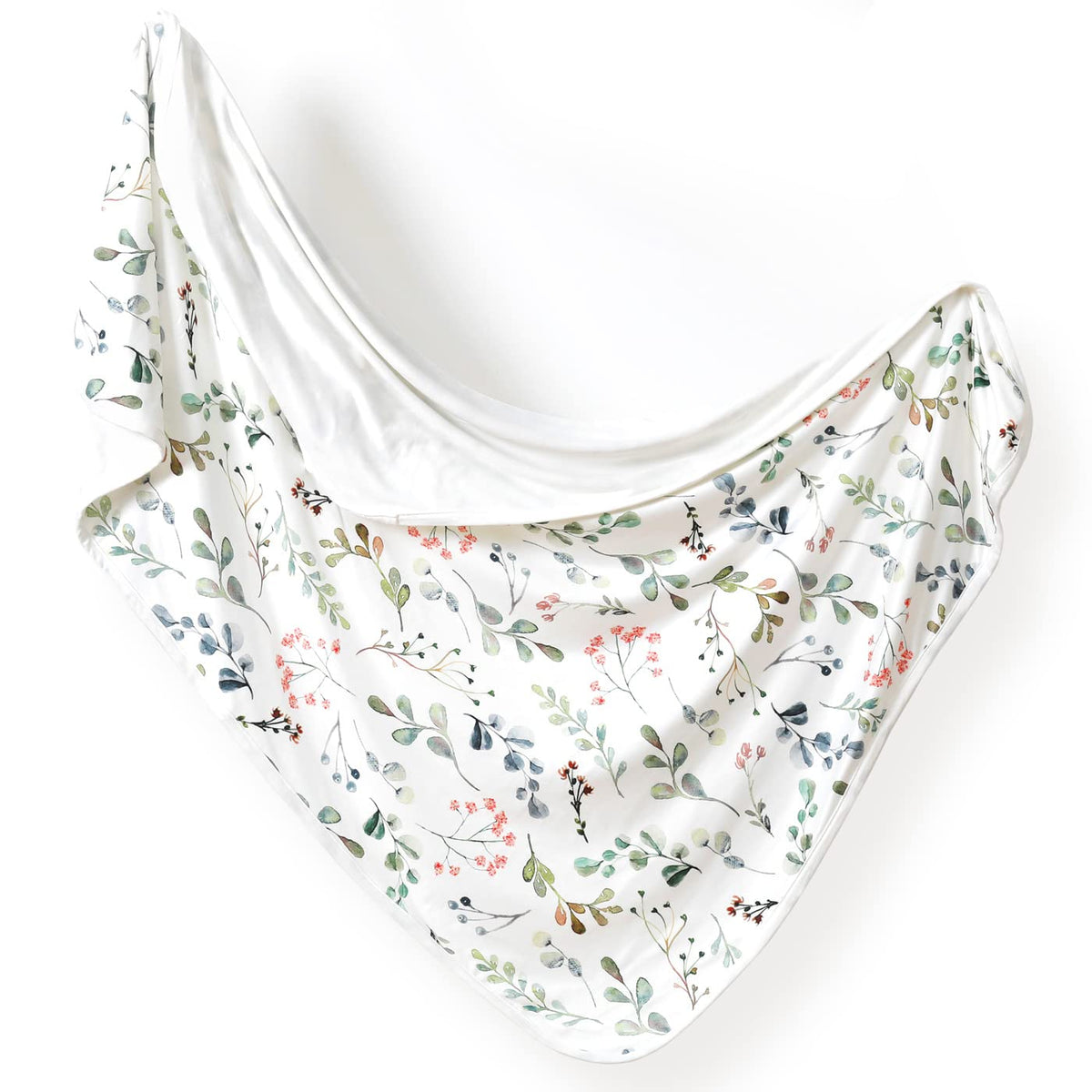 GRSSDER watercolor leaves blanket front view delivering cozy baby comfort.