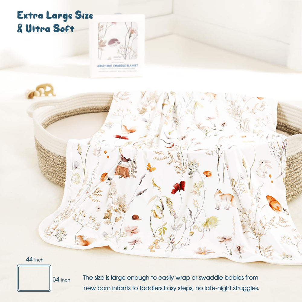 GRSSDER Baby Swaddle Blanket blush flora reversible design for stylish nursery styling.