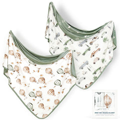 GRSSDER baby swaddle blankets two-pack product shot, showcasing ultra-soft jersey knit for cozy swaddling.
