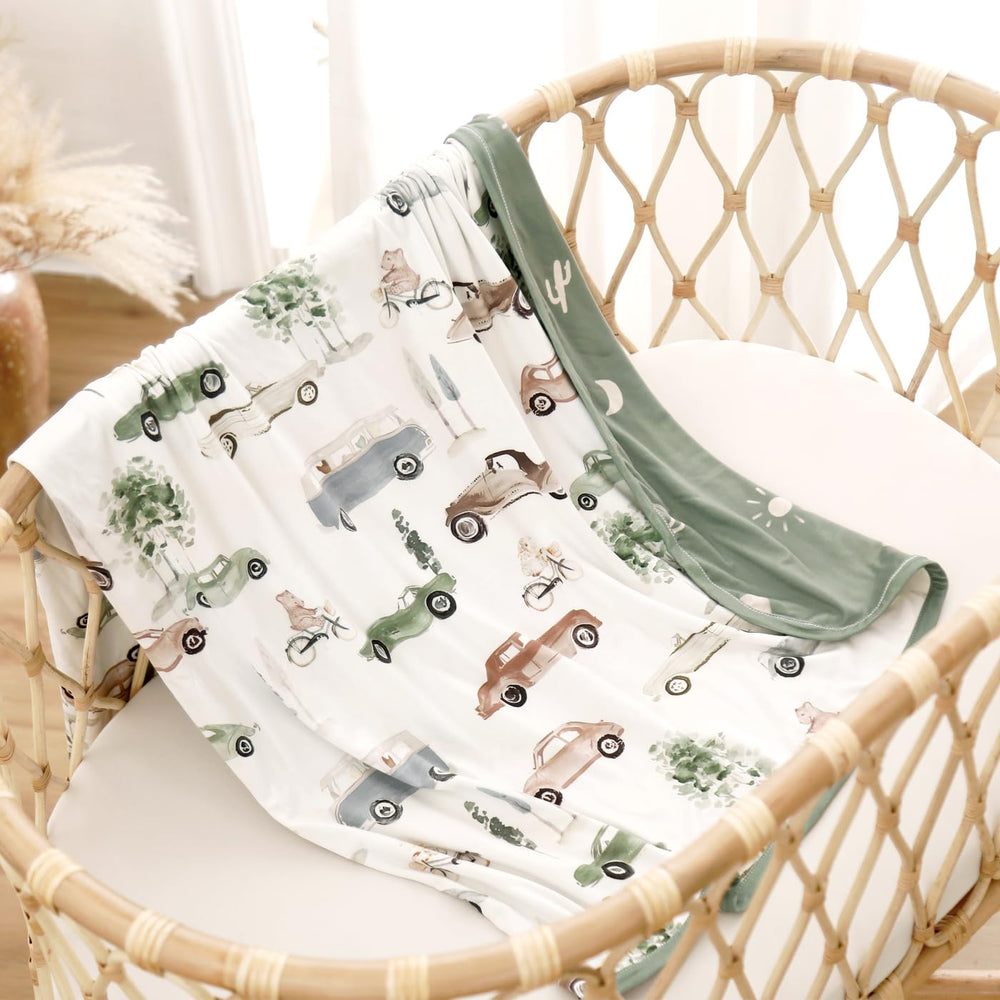 GRSSDER baby blanket laid flat as quilt and play mat option.