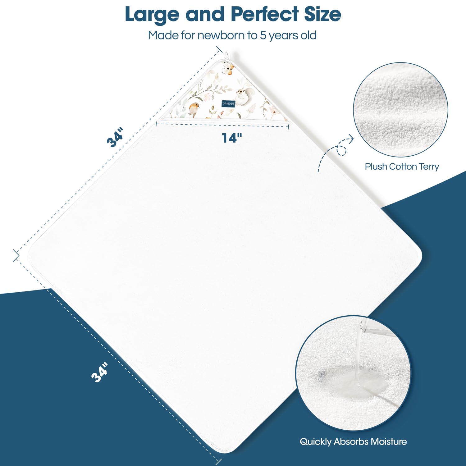 GRSSDER towel is machine-washable and dryer-friendly for busy parents