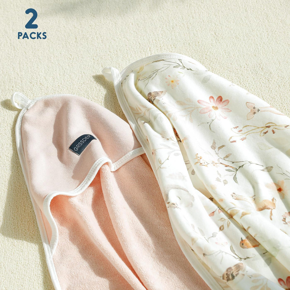 GRSSDER hooded towel 34x34 size supports newborn to toddler wrapping