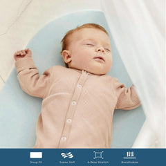 GRSSDER 4-way stretch bassinet sheet adapts to mattress contours.