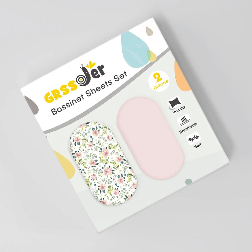GRSSDER bassinet sheet with elastic bottom ensures quick, secure application.
