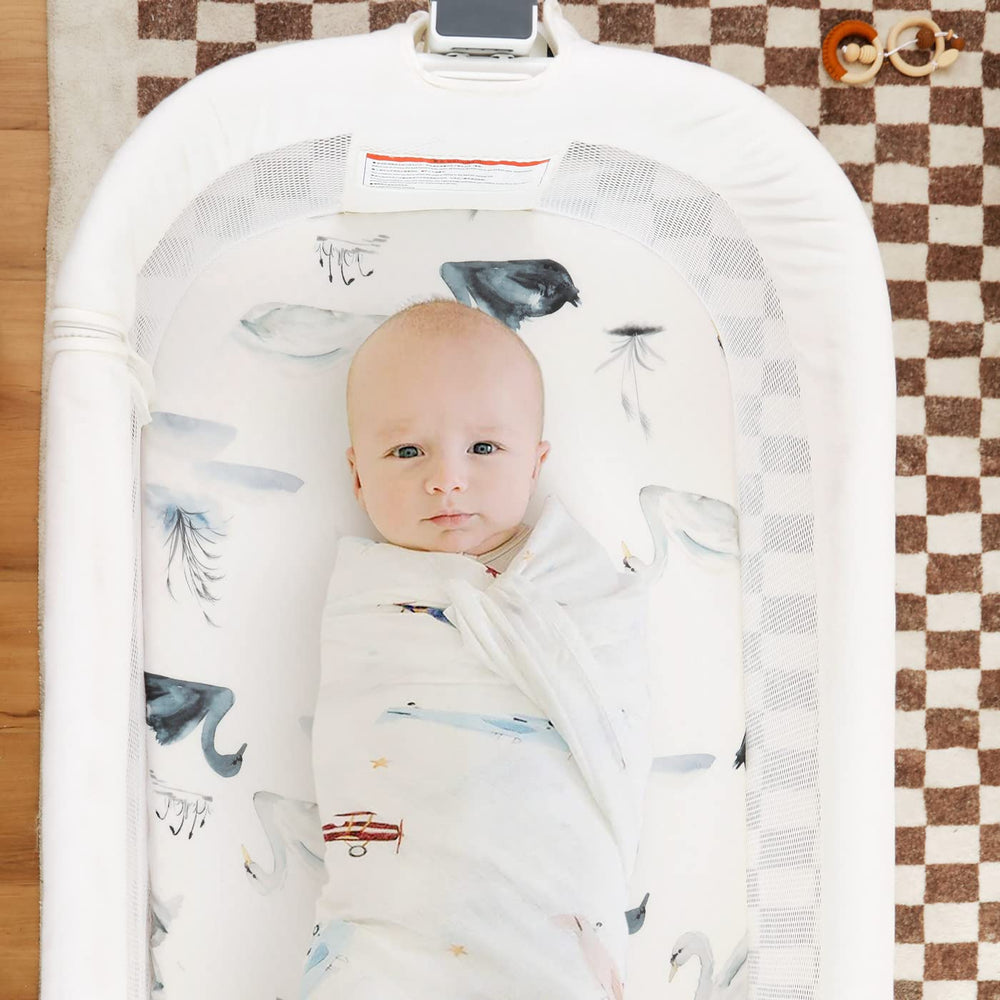 GRSSDER bassinet sheet with elastic-bottom ensures secure, stay-in-place fit.