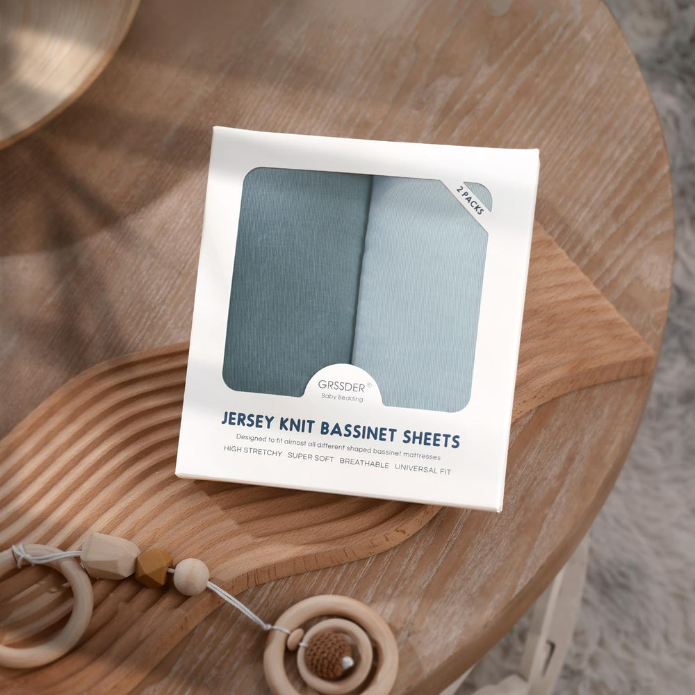 GRSSDER 2-pack bassinet sheets offer convenient backups.