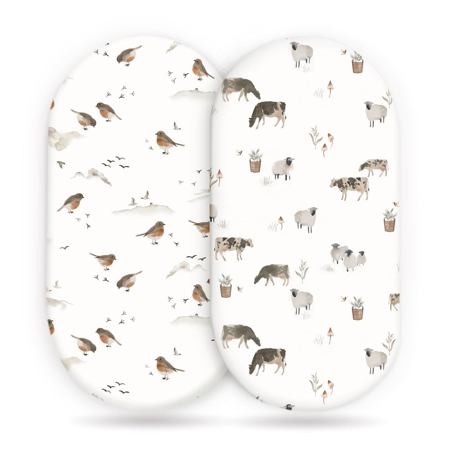 GRSSDER bassinet sheets 2-pack universal fit for snug comfort across bassinet shapes.