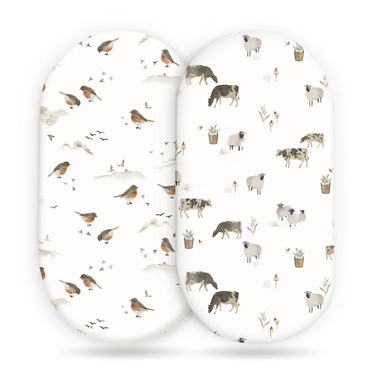 GRSSDER bassinet sheets 2-pack universal fit for snug comfort across bassinet shapes.
