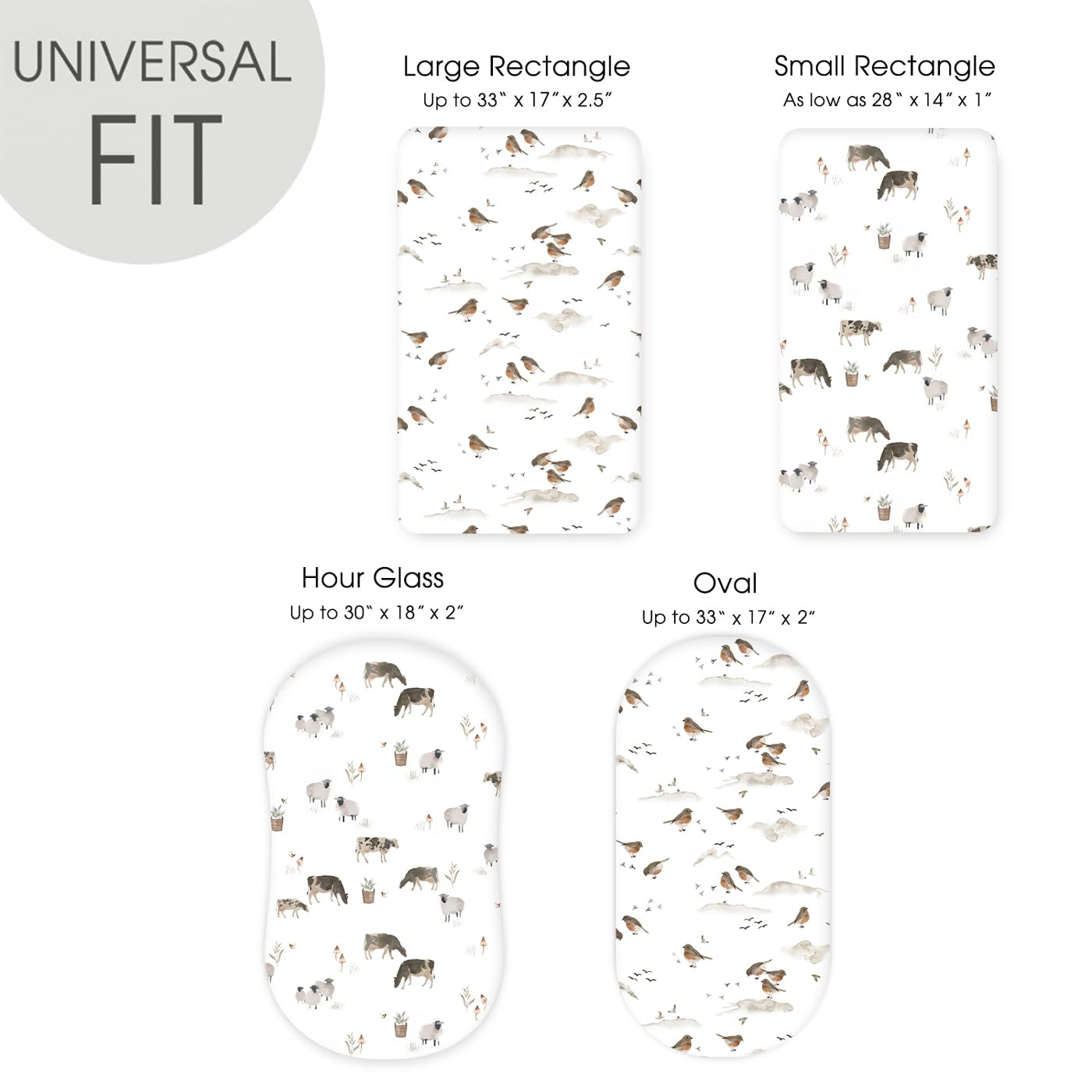 GRSSDER 32x16x5 inch dimensions fit most oval, round, and rectangular bassinets.