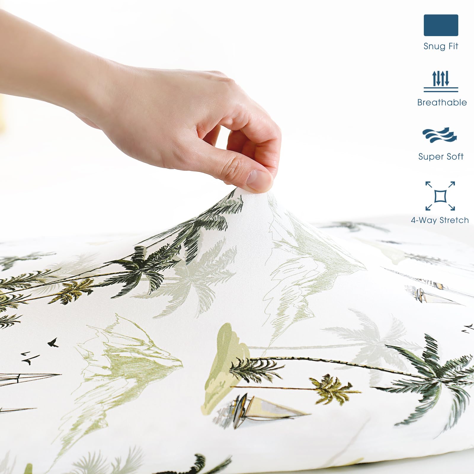 GRSSDER bassinet sheets shown on baby mattress with secure fit