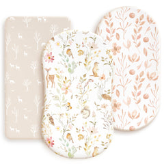 GRSSDER bassinet sheets pack flatlay showing ultra-soft fabric for cozy nursery use