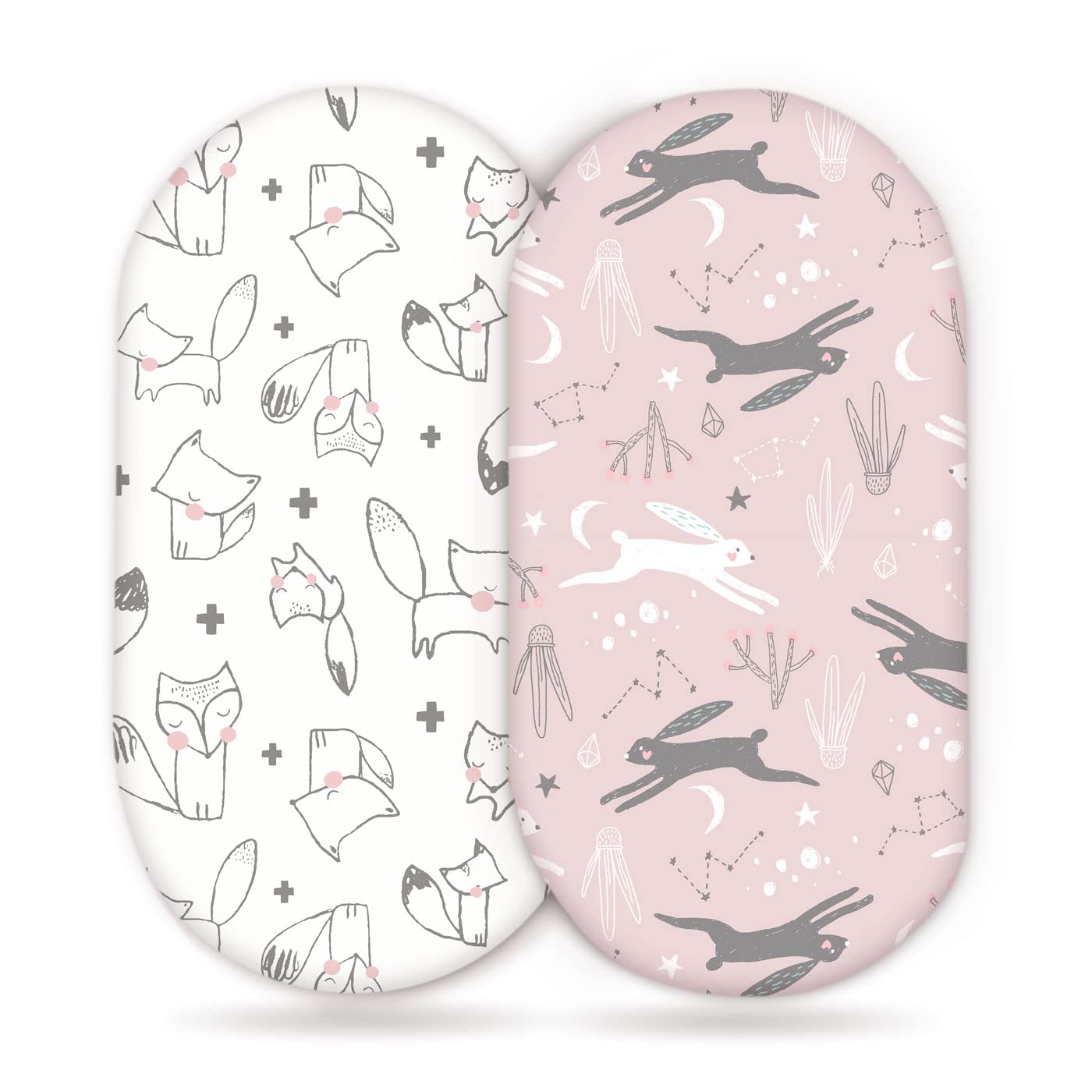 GRSSDER bassinet sheets in soft-knit fabric for breathable baby comfort.