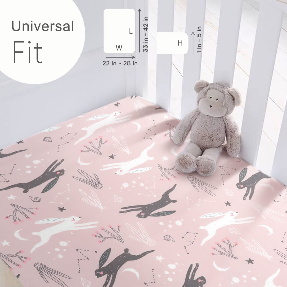 GRSSDER breathable jersey knit sheets feel tee-shirt soft for gentle baby comfort.