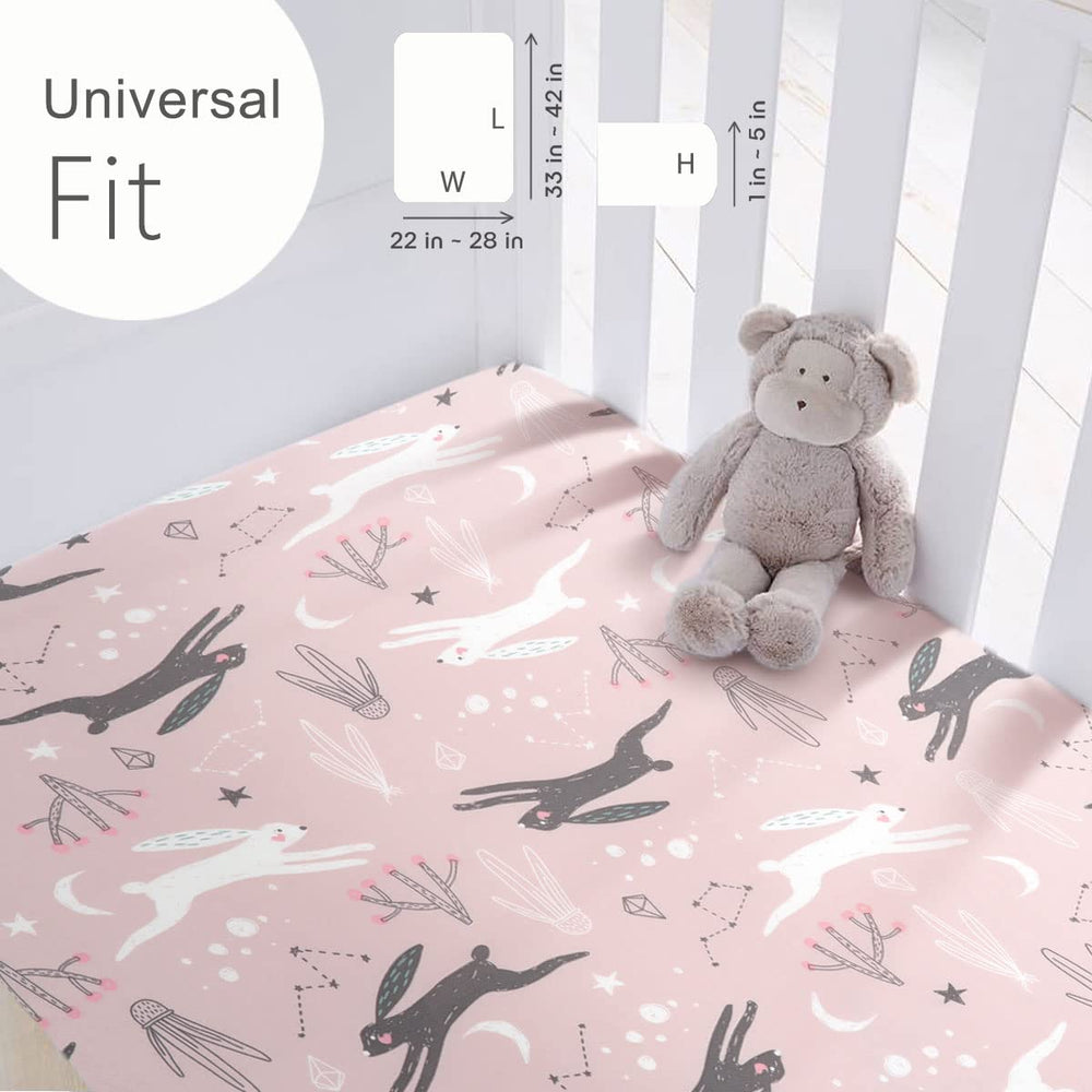 GRSSDER breathable jersey knit sheets feel tee-shirt soft for gentle baby comfort.