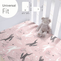 GRSSDER breathable jersey knit sheets feel tee-shirt soft for gentle baby comfort.