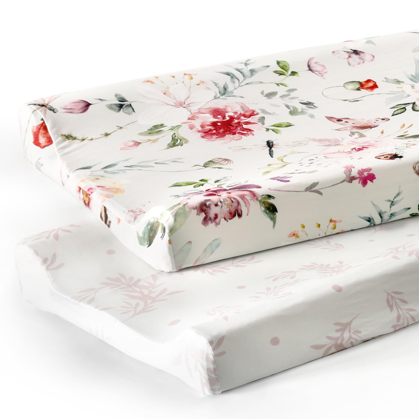 GRSSDER changing pad cover featuring flowers pattern closeup for breathable baby care