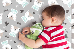GRSSDER fitted sheet on a standard crib mattress demonstrates universal fit.