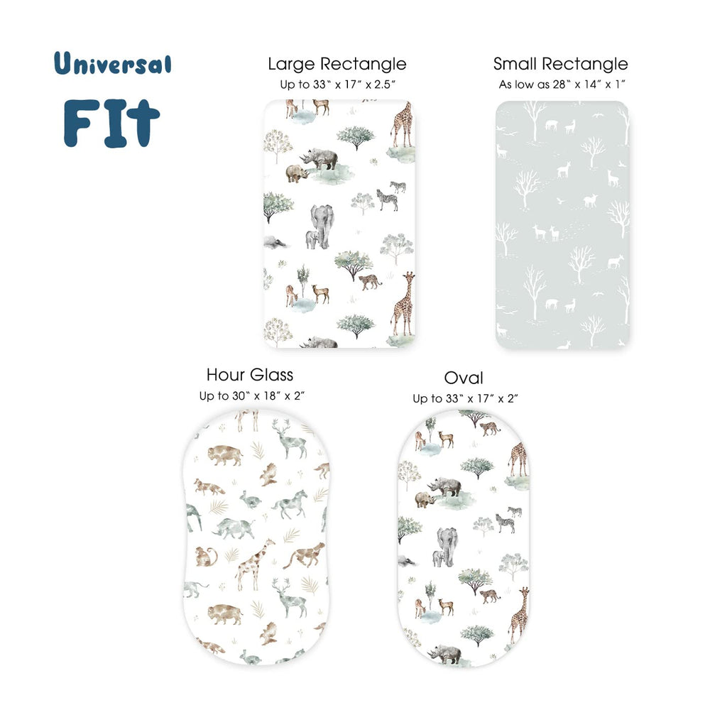 GRSSDER cute animal-print design adds playful style to nursery bedding.