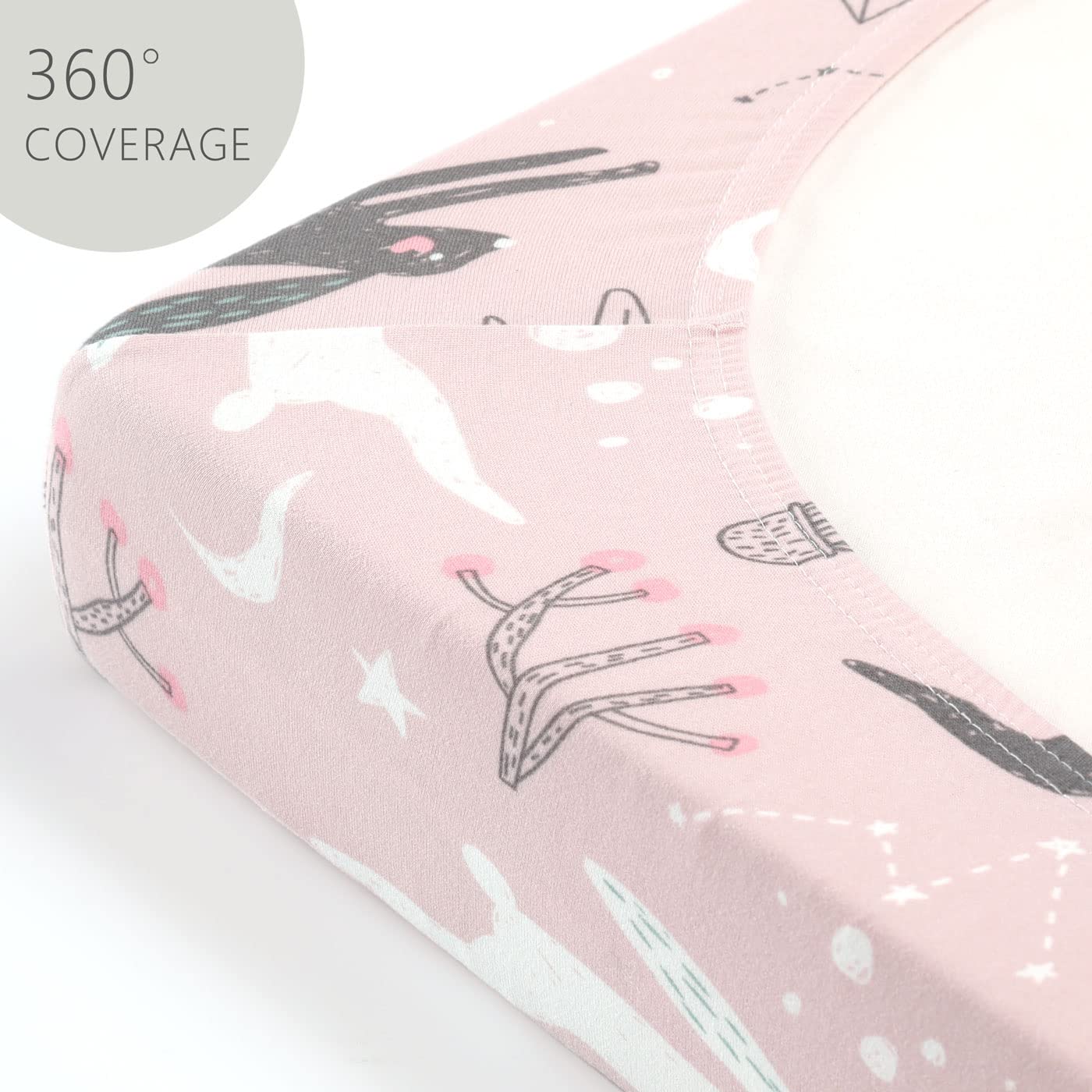 GRSSDER cute foxes and rabbits design adds calm, cozy style to nursery bedding.