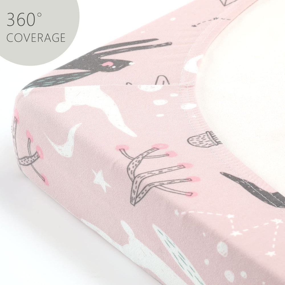 GRSSDER cute foxes and rabbits design adds calm, cozy style to nursery bedding.