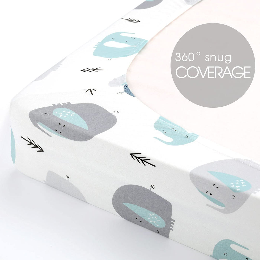 GRSSDER deep-pocket sheets fit standard pack n play mattresses securely.