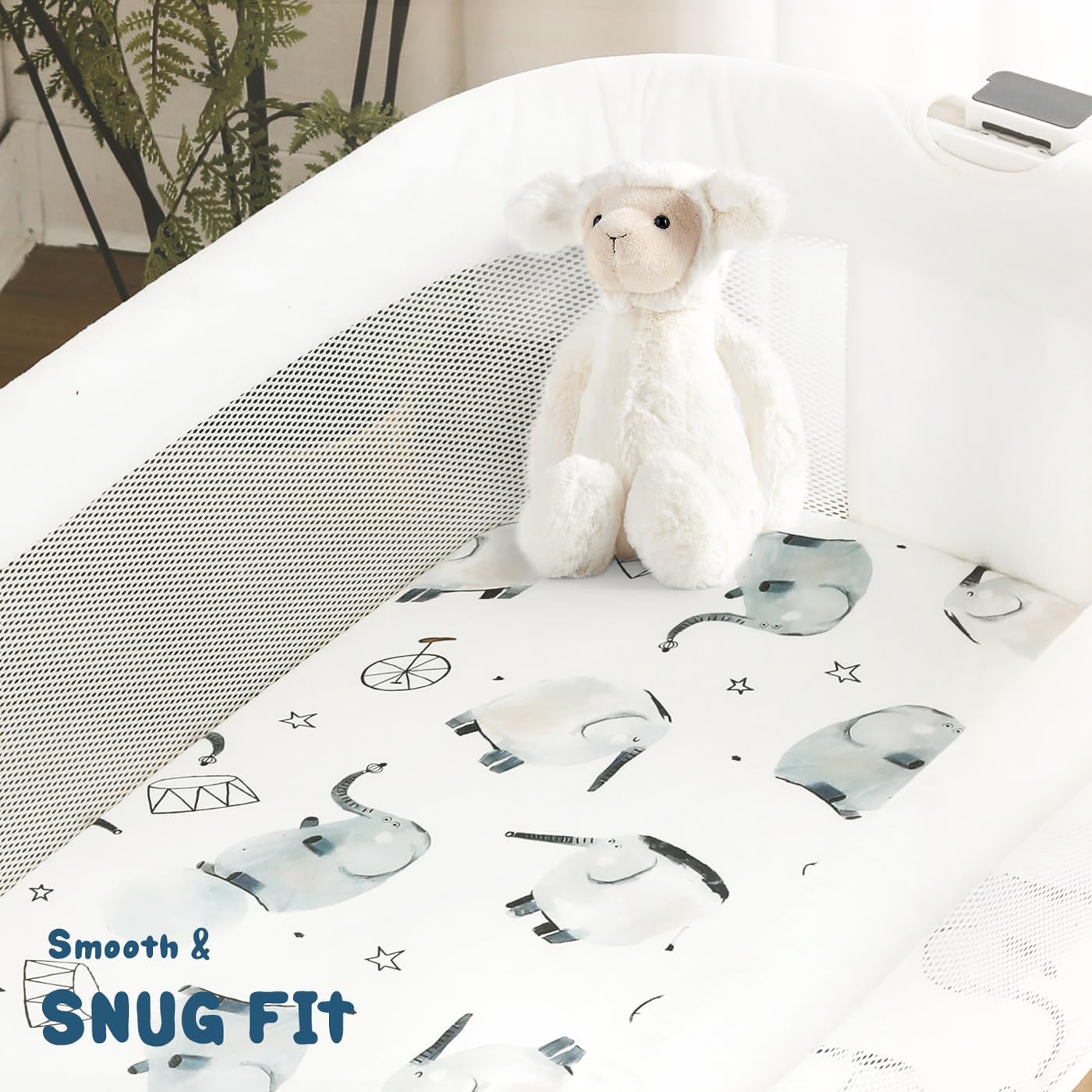 GRSSDER elephant-print design adds a cute nursery detail.