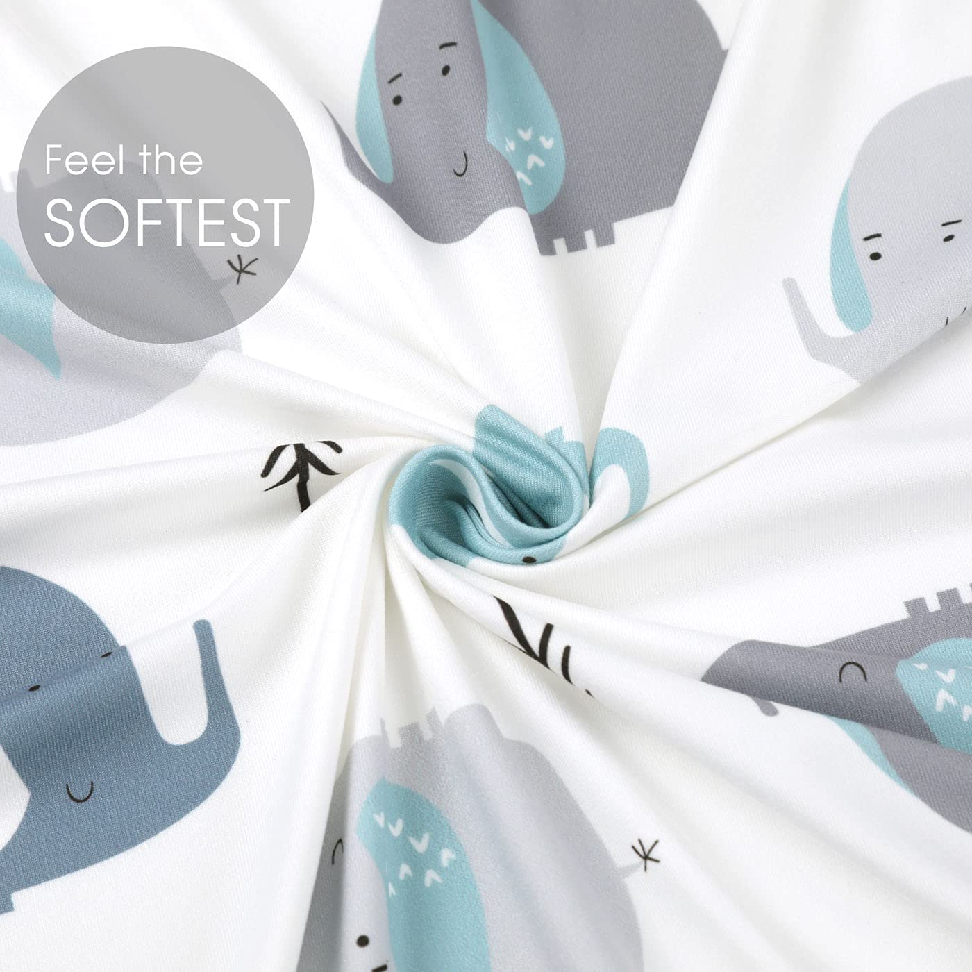GRSSDER elephant-print portable crib sheets suitable for travel and nurseries.