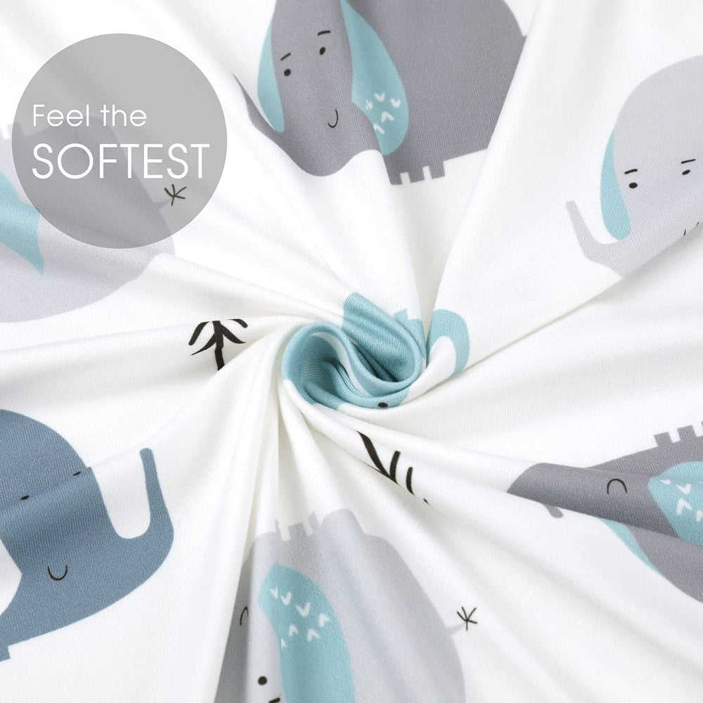 GRSSDER elephant-print portable crib sheets suitable for travel and nurseries.