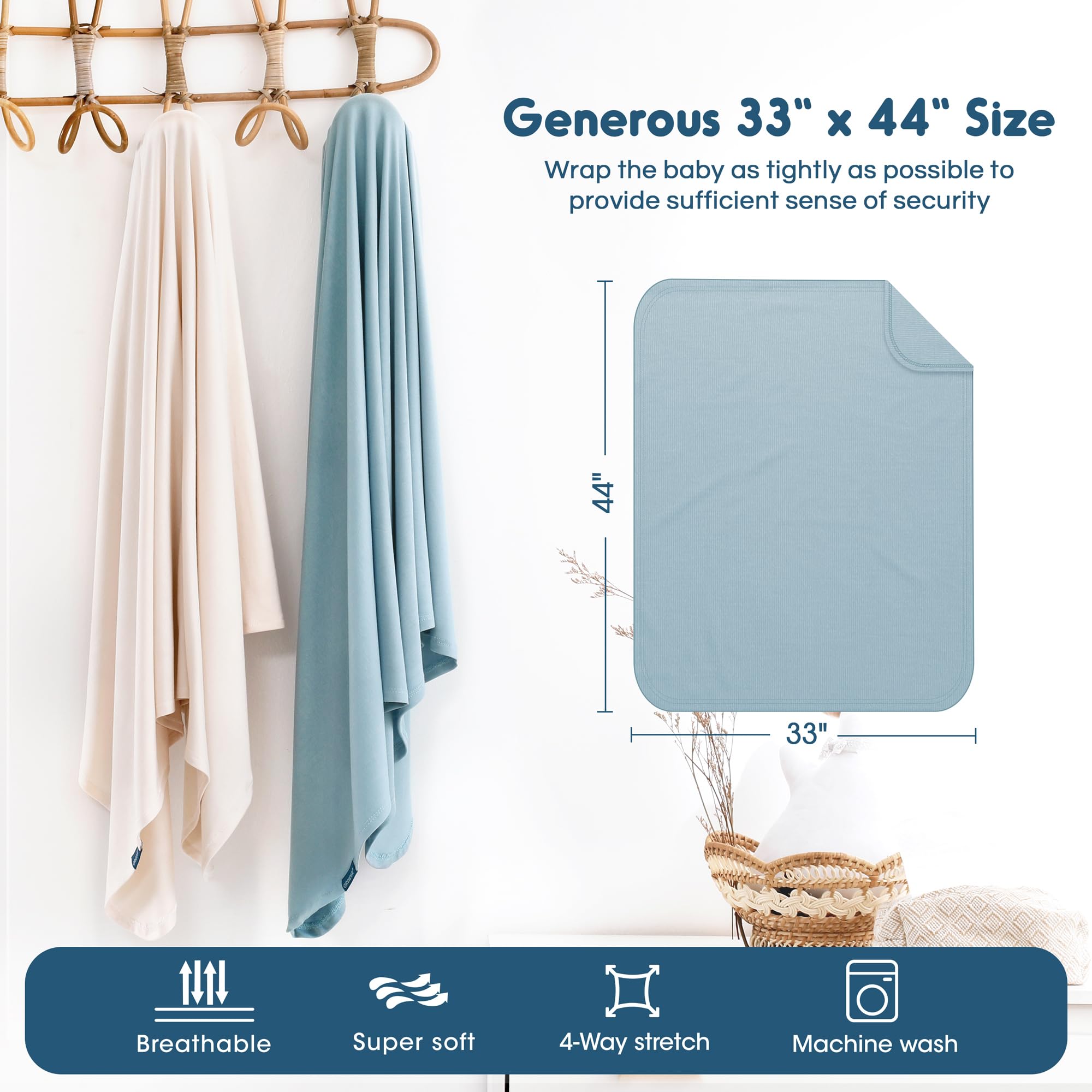 GRSSDER extra-large 33x44 swaddle cocooning baby for restful sleep.