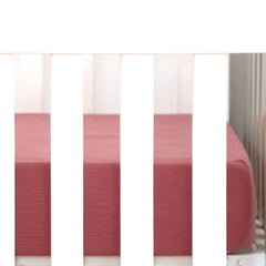 GRSSDER fitted crib sheet with elastic band for a snug, safe fit on standard mattresses.