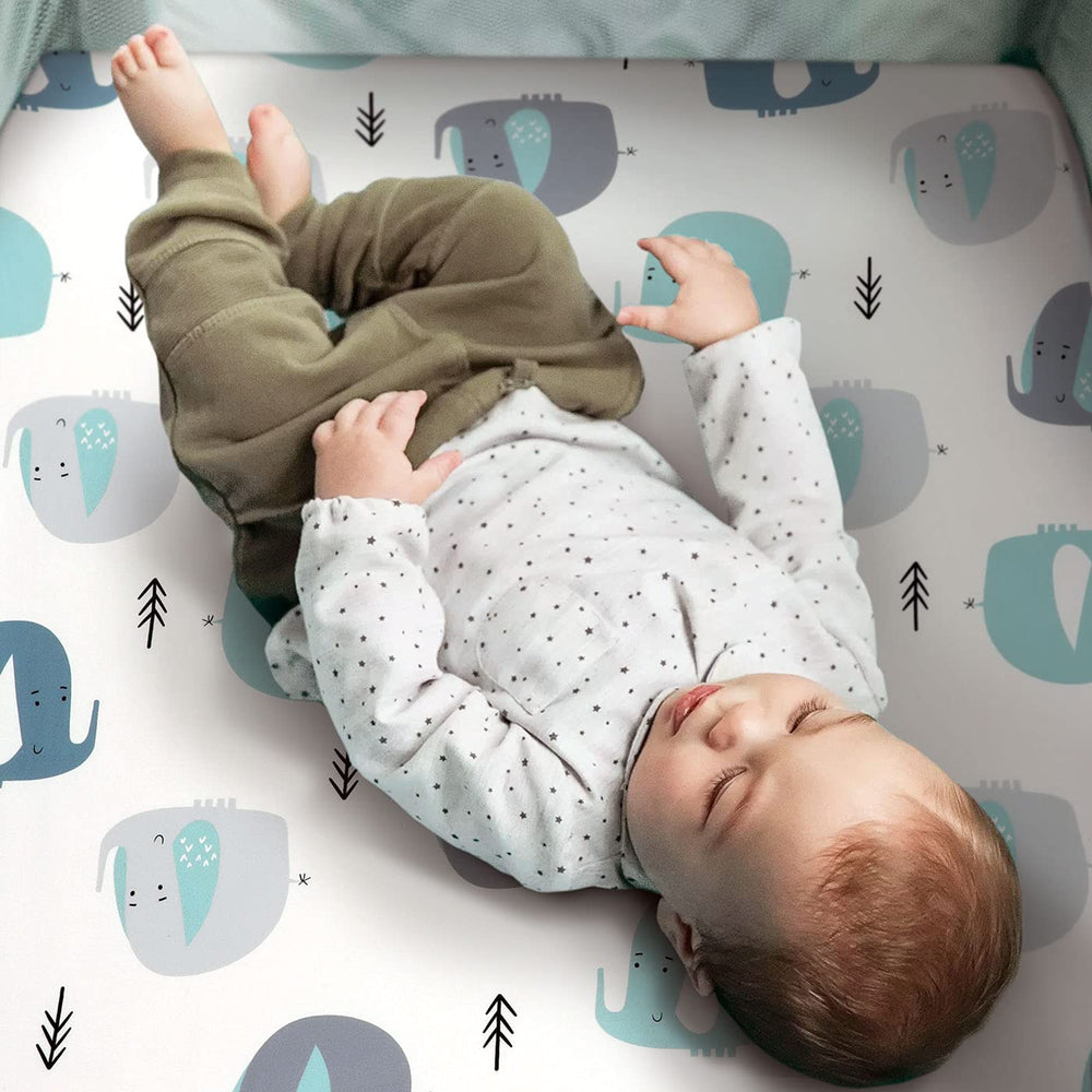 GRSSDER machine-washable mini crib sheets designed for daily cleaning.