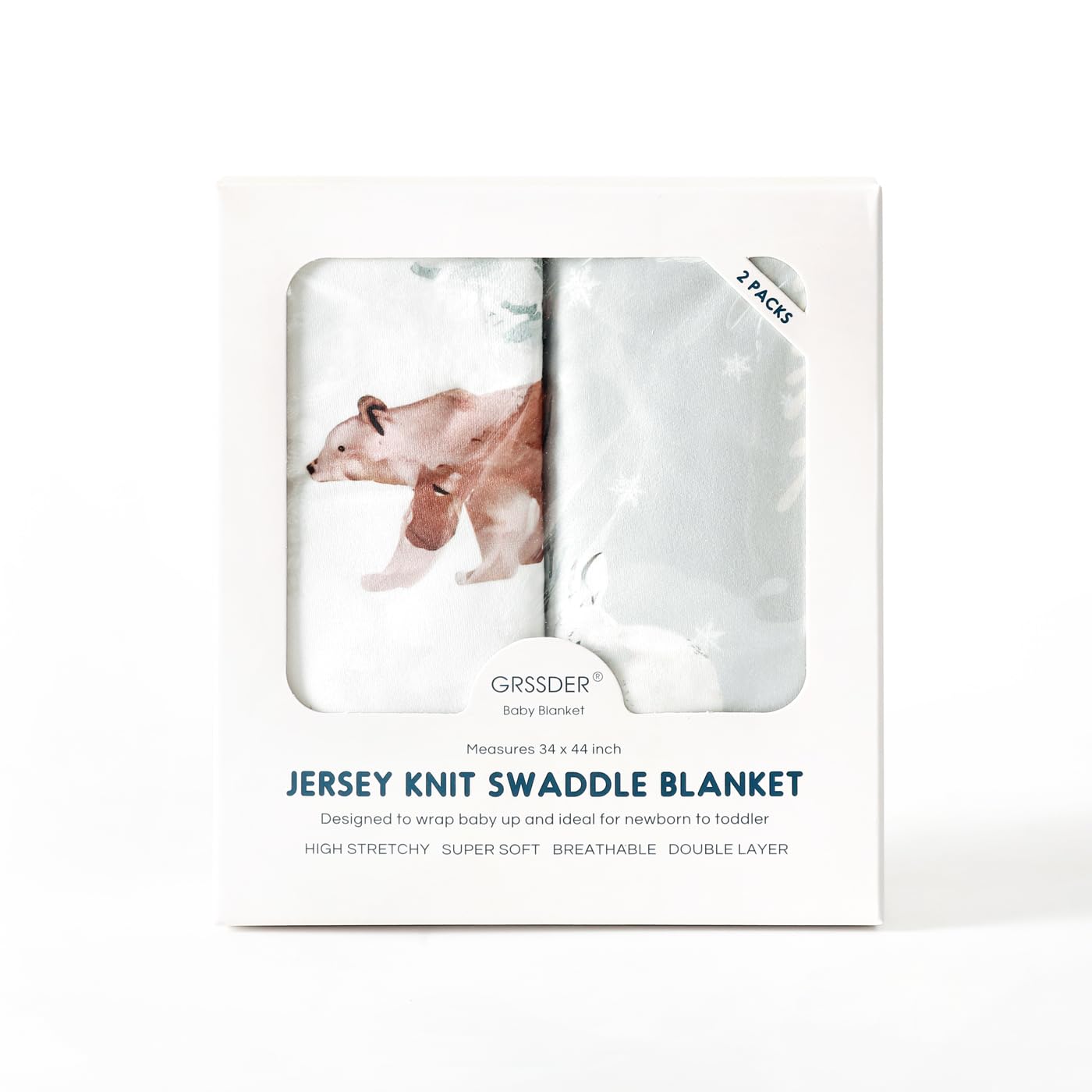 GRSSDER machine-washable swaddle blanket highlights easy care after busy baby days.
