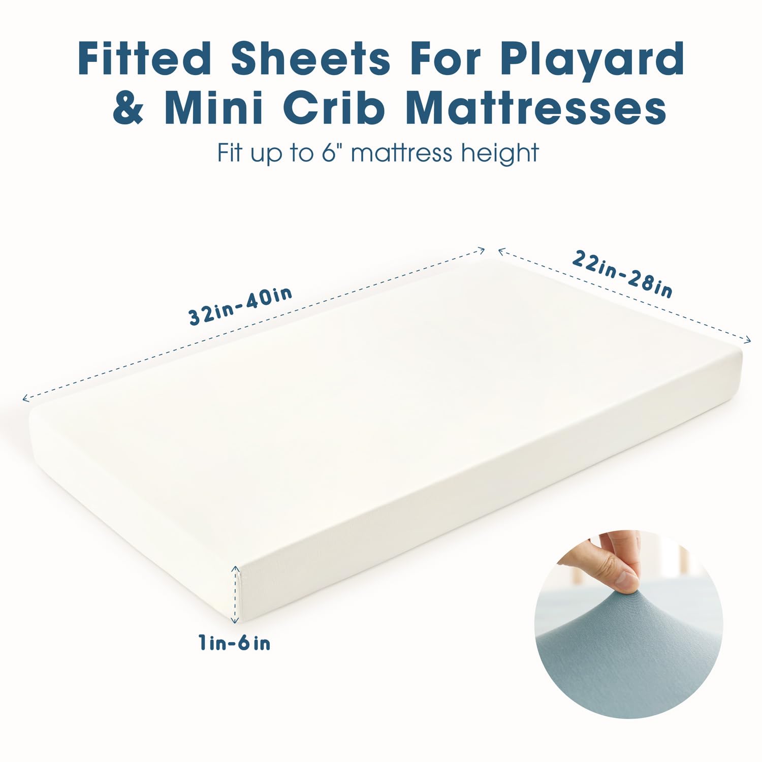 GRSSDER mini crib sheets blue pattern ready to calm bedtime surroundings.