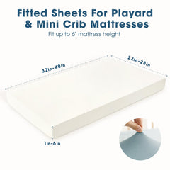 GRSSDER mini crib sheets blue pattern ready to calm bedtime surroundings.