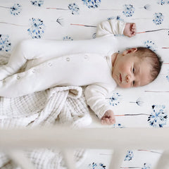 GRSSDER mini crib sheets with elastic-band-fit secure for quick changes.