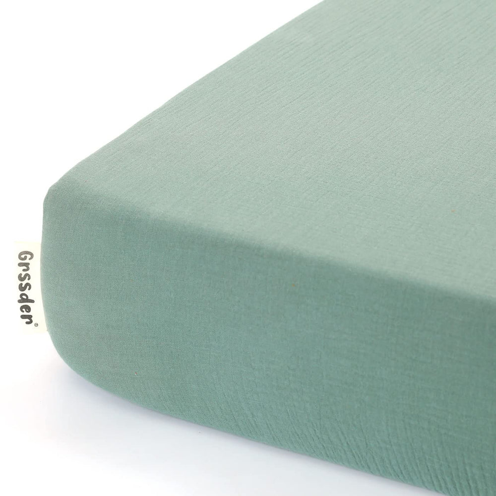 Close-up of GRSSDER muslin fabric showing soft texture ideal for sensitive skin