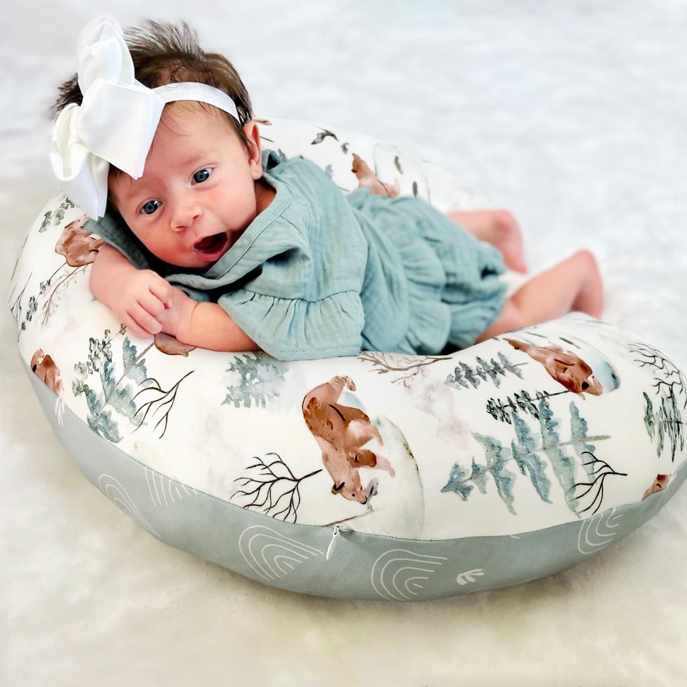 GRSSDER nursing pillow cover bear pattern adds cute style to nursery