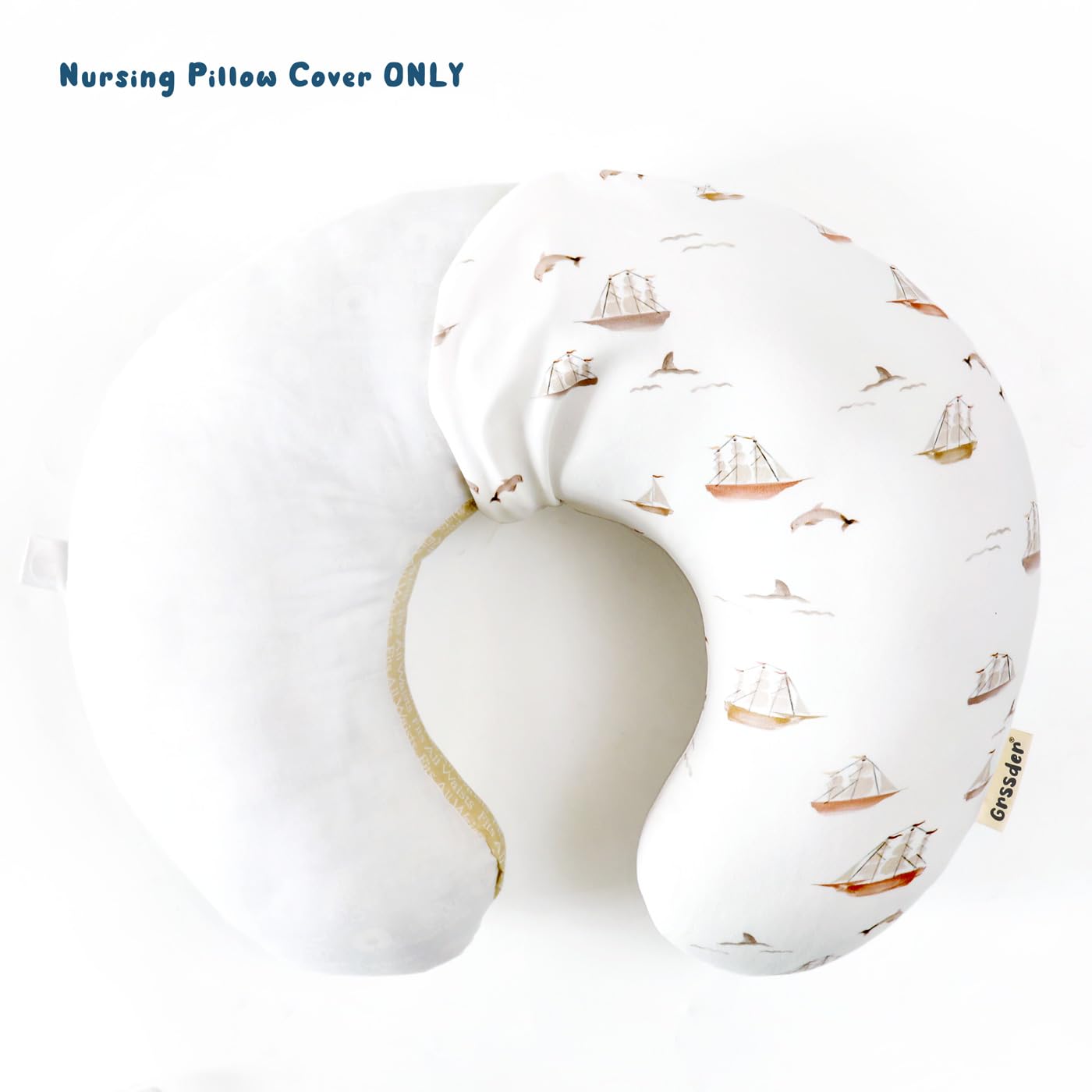 GRSSDER cover fits most curved nursing pillows for secure coverage.