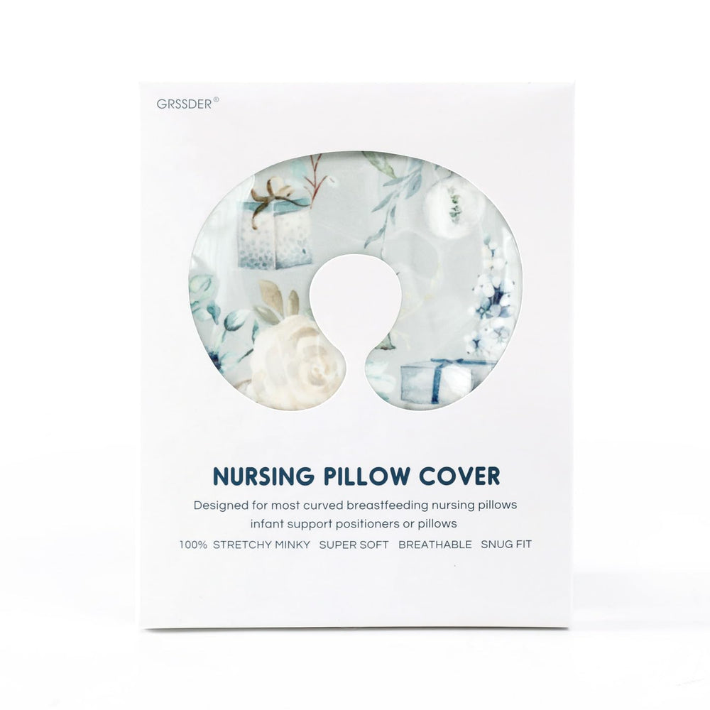 GRSSDER nursing pillow cover on curved pillow demonstrates secure fit