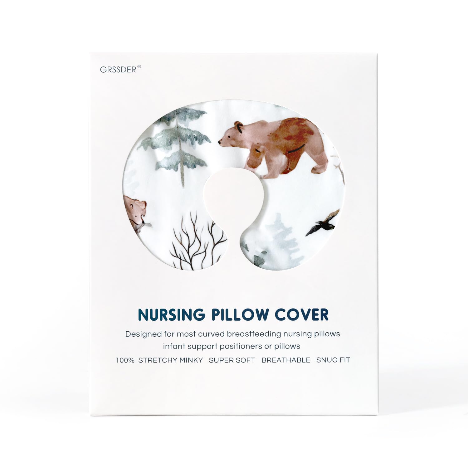 GRSSDER nursing pillow cover fits most pillows securely for fuss-free nursing