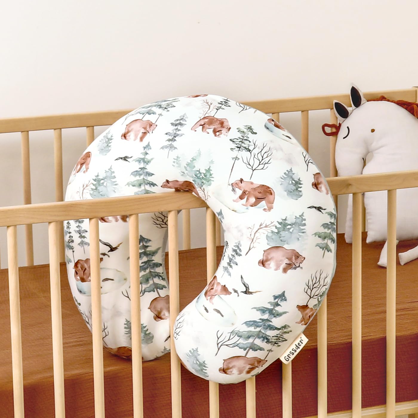 GRSSDER nursing pillow cover hidden zipper enables quick on off